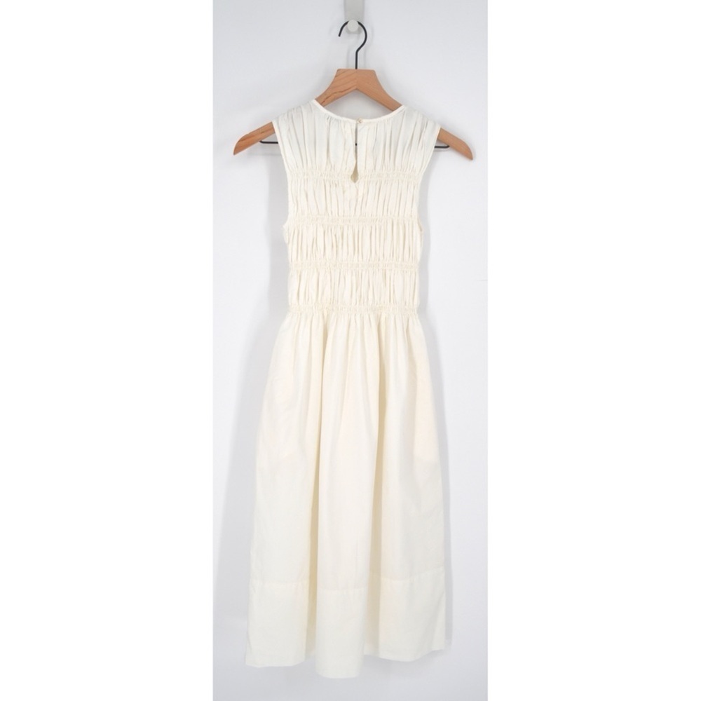 Rails Tilda Smocked Midi Dress Cotton Poplin Sleeveless in White Women's S - Picture 3 of 6